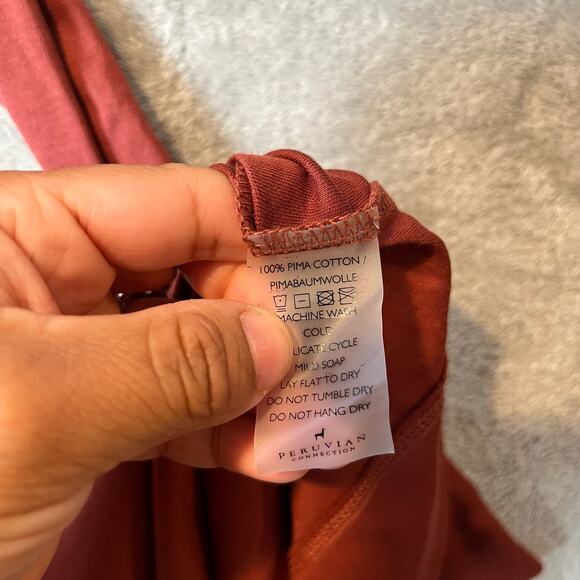 Peruvian Connection Women’s Classic T-Neck Dress Size‎ XS Burnt Orange - Picture 8 of 8